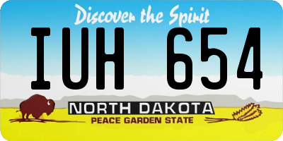 ND license plate IUH654