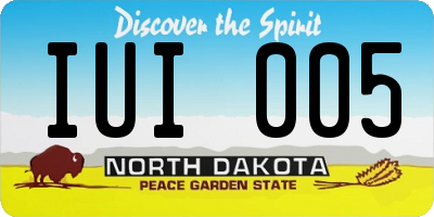 ND license plate IUI005
