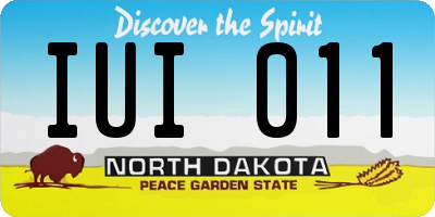 ND license plate IUI011