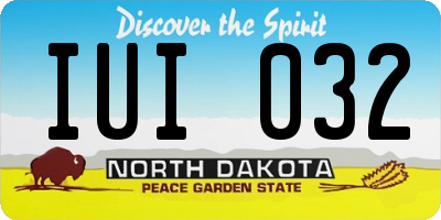 ND license plate IUI032