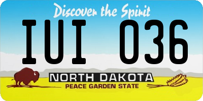 ND license plate IUI036