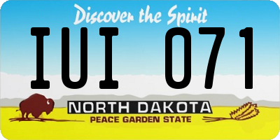 ND license plate IUI071