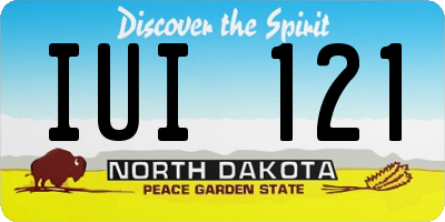 ND license plate IUI121