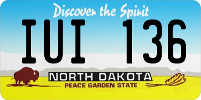 ND license plate IUI136