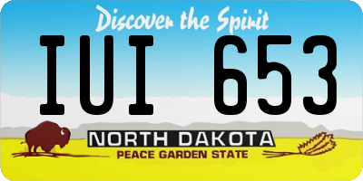 ND license plate IUI653
