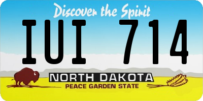 ND license plate IUI714