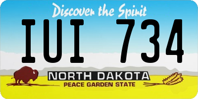 ND license plate IUI734