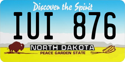 ND license plate IUI876
