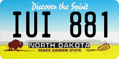 ND license plate IUI881