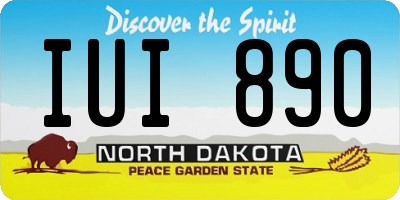 ND license plate IUI890