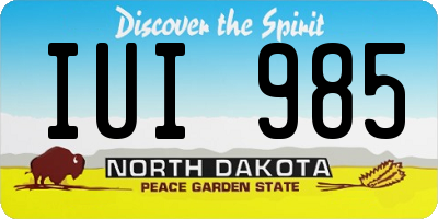 ND license plate IUI985