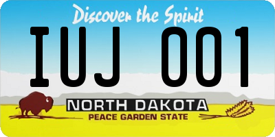 ND license plate IUJ001