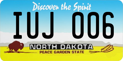 ND license plate IUJ006