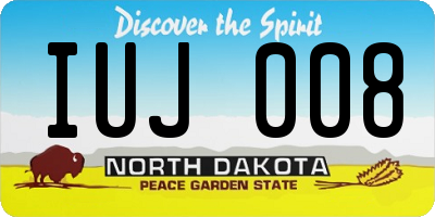 ND license plate IUJ008