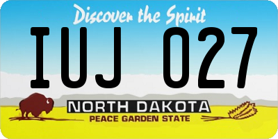 ND license plate IUJ027