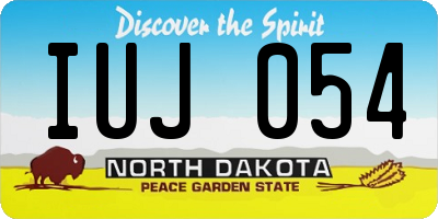 ND license plate IUJ054