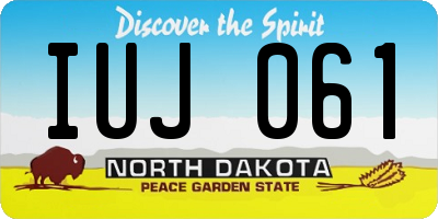 ND license plate IUJ061