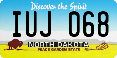 ND license plate IUJ068