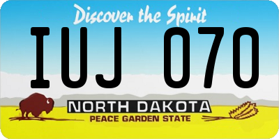ND license plate IUJ070