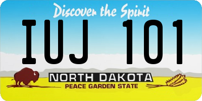 ND license plate IUJ101