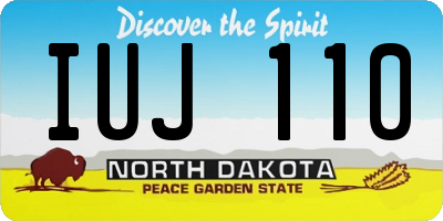 ND license plate IUJ110