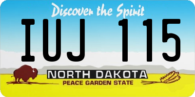 ND license plate IUJ115