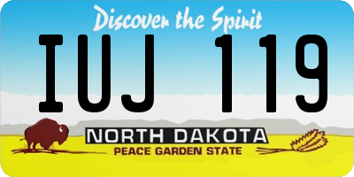 ND license plate IUJ119