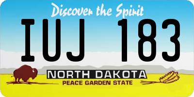 ND license plate IUJ183