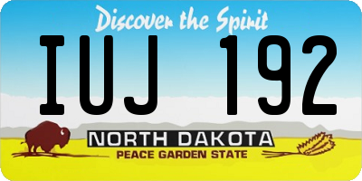 ND license plate IUJ192