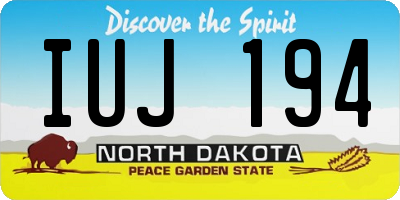 ND license plate IUJ194