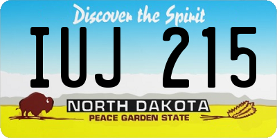 ND license plate IUJ215
