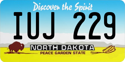 ND license plate IUJ229