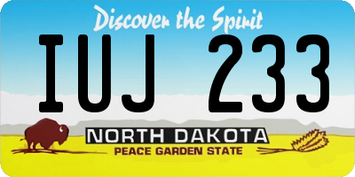 ND license plate IUJ233