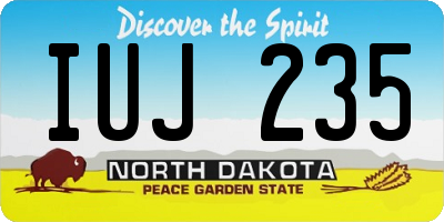 ND license plate IUJ235