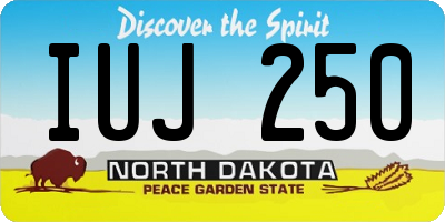 ND license plate IUJ250