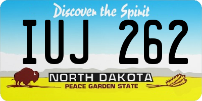 ND license plate IUJ262