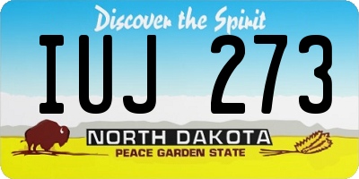 ND license plate IUJ273