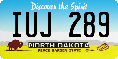 ND license plate IUJ289