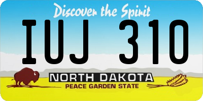 ND license plate IUJ310