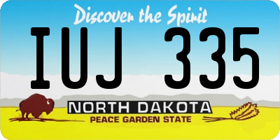 ND license plate IUJ335