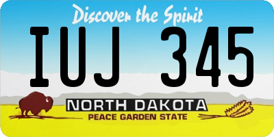 ND license plate IUJ345