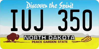 ND license plate IUJ350