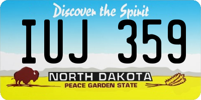 ND license plate IUJ359