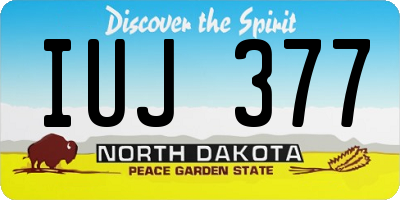 ND license plate IUJ377