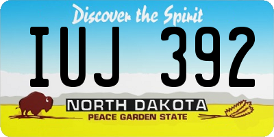 ND license plate IUJ392
