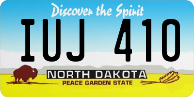 ND license plate IUJ410