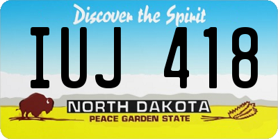 ND license plate IUJ418