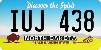ND license plate IUJ438