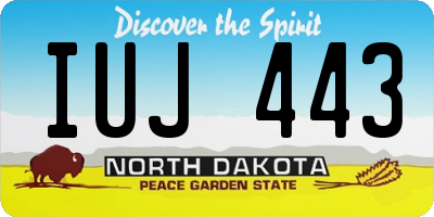 ND license plate IUJ443