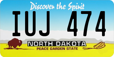 ND license plate IUJ474